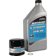 Quicksilver Oil Change Kit, 25W-40 Marine Engine Oil, 4-Stroke Mercury 75hp 90hp 115hp 1.7L Outboards, Includes Oil Filter and Drain Plug Seal, 8M0081913
