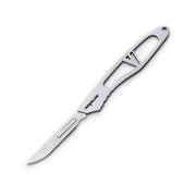 Havalon Piranta Echo Fixed Blade Knife, 2.75in Stainless Steel Blade, Skeletonized Stainless Handle, 8.88in Overall, XTC-ECHO