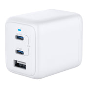 Onn 36009688 62W Multi-Port USB-C Power Delivery and USB-A Wall Charger, Foldable Plug, White