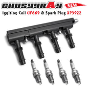 CHUSYYRAY Ignition Coil and 4 Iridium Spark Plugs Set for 2014-2020 Chevrolet Trax 1.4L L4 Turbo UF669