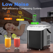 Gianna Countertop Ice Maker, Portable Bullet Ice Machine, 26 lb Daily Output, Dual Ice Cube Sizes, 2L Water Tank, Black, ZBJ-PP10A-BK-HJ