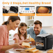 FETERVIC 19-IN-1 Bread Maker, 2LB Capacity, Nonstick Ceramic Pan, Gluten-Free, Dough, Jam, Yogurt Functions, Black, BM8113