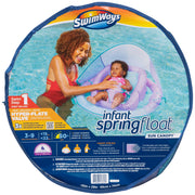 SwimWays Infant Baby Spring Float with Adjustable Sun Canopy, UPF 50+ Protection, Light Purple Mermaid, Medium, 6063764