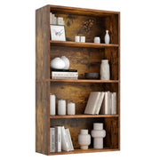 Gianna 4-Tier Bookshelves with Adjustable Shelves Floor Standing Bookcase for Home & Office Storage Rustic Brown
