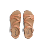 Taos Footwear Big Time Women's Leather Slingback Sandals, Natural, Cushioned Arch Support, Adjustable Hook & Loop Closures, Size 7