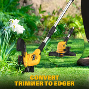 ZEGJAW ZJ523+220 10 Inch 2-in-1 Weed Wacker and Cordless Leaf Blower Combo Kit, 12 Inch String Trimmer Lawn Edger, 2x 2.0Ah Batteries, Charger