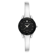 Armitron 75/5697BLSVWM Women's Silver-Tone and Black Diamond Dial Bangle Dress Watch