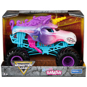 Spin Master Monster Jam Sparkle Smash Die-Cast Monster Truck, 1:24 Scale, Blue, Working Suspension, Rubber BKT Tires