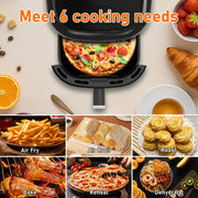 Vaparinckl 5QT Air Fryer, 8-in-1 Electric Hot Oven with Digital Touch Control, Visible Window with Interior Light, Nonstick Dishwasher Safe Basket, Black