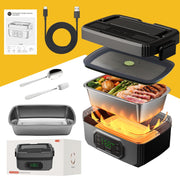 Magicorange Cordless Electric Lunch Box, Battery Powered Food Heater, 1.2L Capacity, Black