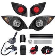 Partiue Golf Cart LED Light Kit for Yamaha G29 2007-2016, 12V Deluxe Street Legal Headlights, Taillights, Turn Signal Switch, Horn, Brake Accessories