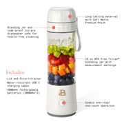 Beautiful by Drew Barrymore 19484 Portable to-Go Blender 2.0, 70 W, 16 oz, Porcini Taupe