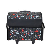 Everything Mary EVM8800-65 Rolling Sewing Machine Storage & Transport Tote, Red Floral w/Wheels, Crafting Tote