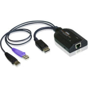 ATEN KA7169 USB DisplayPort KVM Adapter Cable with Virtual Media and Smart Card Reader Support, Black