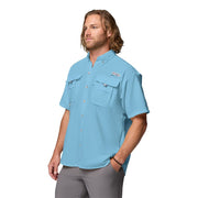 Columbia Bahama Short-Sleeve Button-Down Shirt - Vintage Blue - M