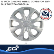 Coast To Coast Accents Chrome 15 in. 8-Spoke Wheel Cover Set of 4 for 2003-2014 Toyota Corolla IWC450/15C