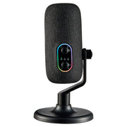 Onn USB Tri-Pattern Microphone with Cardioid, Omnidirectional, Bidirectional Modes, Volume and Mute Controls, 3.5mm Headphone Jack, Black, MTK-1