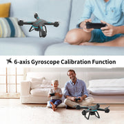 WeFone JY03 Drone with 1080P HD Camera for Adults and Kids, FPV RC Quadcopter with LED Lights and Optical flow Sensor, 2 Batteries, Black