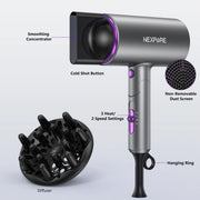 NEXPURE RCY-7004 2000W Professional Ionic Hair Dryer - Purple