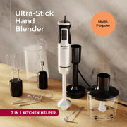 Mueller Ultra-Stick 9-Speed Immersion Blender with 7 Stainless Steel Attachments, Turbo Mode, Ergonomic Grip, Stainless Steel