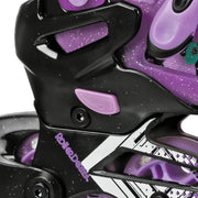Roller Derby Falcon 2-in-1 Combo Adjustable Quad and Inline Kids Skates, Black Purple, Small I260GS