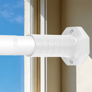 GIRACOA 2-in-1 Adjustable Curtain Rod with Octagon Anti-Slip Base, Rust-Resistant Matte White, 51-148 Inch, Supports 40 lbs
