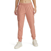 Under Armour Unstoppable Joggers for Women, Canyon Pink and Black, Medium, Regular Inseam, Tapered Fit, 1376926