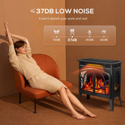Electactic Electric Fireplace Heater, 25 in, 3D Realistic Flame Effect, Overheat Protection, Remote Control, 500W/1500W, Black