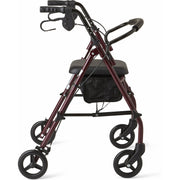 Medline MDS86850ESKD Steel Rollator Mobility Walker with 350 lb Weight Capacity and 6
