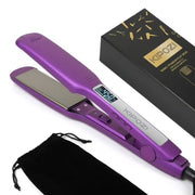 KIPOZI KIPOZI-139 Negative Ion Flat Iron, Anti-Static Hair Straightener with 1.75 inch Floating Titanium Wide Plates, Purple