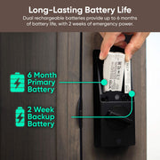 Wyze Palm Lock, Smart Door Lock with Contactless Palm Vein Recognition, Keypad, Mechanical Key, Dual Battery, USB-C Emergency Charging, IP53 Weather Resistant, Wi-Fi, Voice Control Compatible