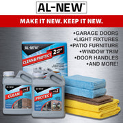AL-NEW 2 Step Outdoor Cleaning Kit, Cleanser and Protectant, Clear, 32 Ounce ALNEW2STEPKIT32