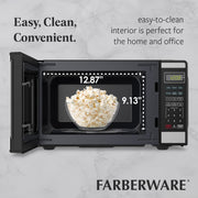 Farberware 0.7 Cu. Ft. Countertop Microwave Oven, 700-Watt, Stainless Steel, Child Safety Lock, Auto Cook Menus, Digital Control