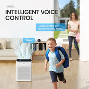 Morento MR5866 Smart Air Purifier, Dual Air Intake, Double-Sided HEPA Filter, Wi-Fi Enabled, Alexa Compatible, 1290 Sq Ft Coverage, White, MR5866