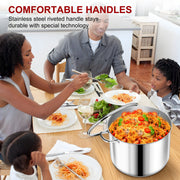 Vesteel 24 Quart Stainless Steel Stock Pot with Lid, Tri-ply Construction, Induction Compatible, Heavy Duty