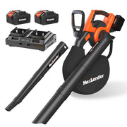 Maxlander 40V Cordless Leaf Blower Vacuum Mulcher with 2x 4.0Ah Batteries and 45L Collection Bag Black Orange