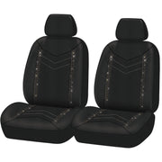 Auto Drive Universal Fit Rainbow Crystal Faux Leather Car Seat Cover, Set of 2, Fit for Cars, SUVs, MPVs