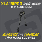 Caldwell XLA Bipod, Adjustable 6-9in Height, ARCA and Picatinny Rail Mount, Pivoting Frame with 20 Cant, Lightweight Aluminum, Black, 1237303