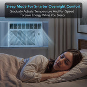 Comfort Zone 5,000 BTU Window Air Conditioner, Remote Control, Digital Display, 4 Modes, 4 Fan Speeds, 24-Hour Timer, Sleep Mode, Eco Mode, White