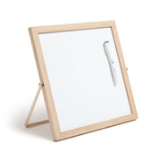 U Brands Magnetic Desktop Dry Erase Easel Whiteboard, 12 x 12 in, Wood Style Frame, Gold-Finished Stand, Marker Included, 6843WPDQ08