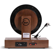 Fuse GLD Vertical Vinyl Turntable with Bluetooth 5.3, Audio Technica Cartridge, External 36W Speakers, Gold Trim, Ashtree Wood Rad-GLD-Gd