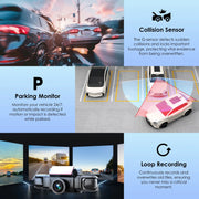 Rexing WMTRW4 4CH Dash Cam 1080p Wi-Fi G-Sensor Dual Mount 32GB Card