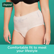 Depend 54196 Fresh Protection Adult Incontinence Underwear for Women, Maximum Absorbency, Small, Blush, 80 Count