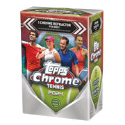 Topps TN24TPCHRTENNISBXBL 2024 Topps Chrome Tennis Blaster Box 7 Packs 28 Cards Refractor Sepia