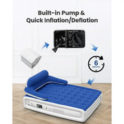 iDOO I-C-021-BU Queen Headboard Air Mattress, 18