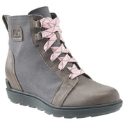 Sorel Evie II Lace Wedge Booties for Ladies - Quarry/Grill - 8M