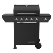 Nexgrill 5-Burner Gas Grill with Side Burner, 67,000 BTUs, 618 sq in Cooking Area, Stainless Steel Panel, Black, 720-1142