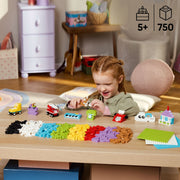 LEGO 11044 Classic Creative Build-and-Play Box, 750 Colorful Bricks with Wheels, Windows, Eye Pieces, Three 16x16 Building Plates, Ages 5+
