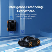 IGarden Robotic Pool Cleaner K36, Cordless Automatic Pool Vacuum Robot with Turbo Suction, Smart 3D Navigation, Touchscreen Control, Self-Parking, 220 Min Runtime, Black