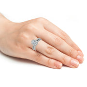 Brilliance Fine Jewelry 1 CTW Lab Grown Diamond Women's Oval Halo Bridal Set